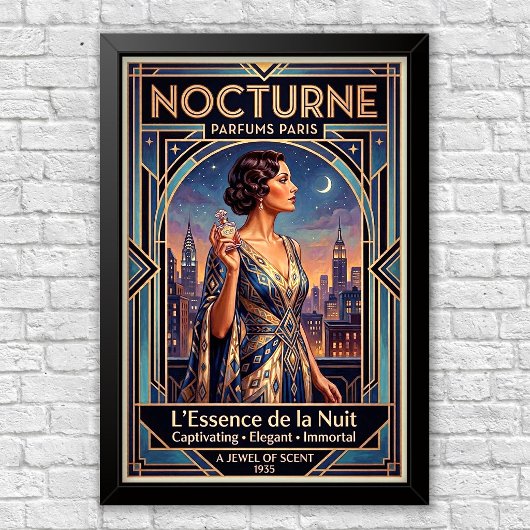 Vintage Art Deco Parfümwerbeposter Poster