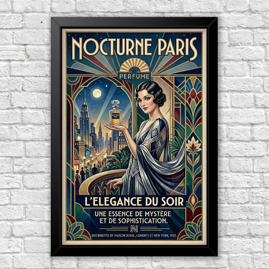Vintage Art Deco Parfümwerbeposter Poster