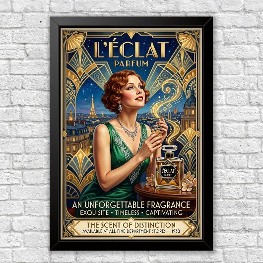Vintage Art Deco Parfümwerbeposter Poster
