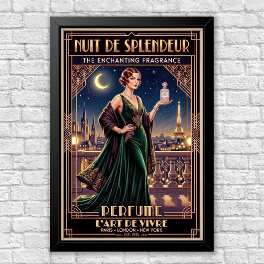Vintage Art Deco Parfümwerbeposter Poster