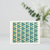 Vintage Art Deco Pattern in Green Postkarte (Stehend Vorderseite)