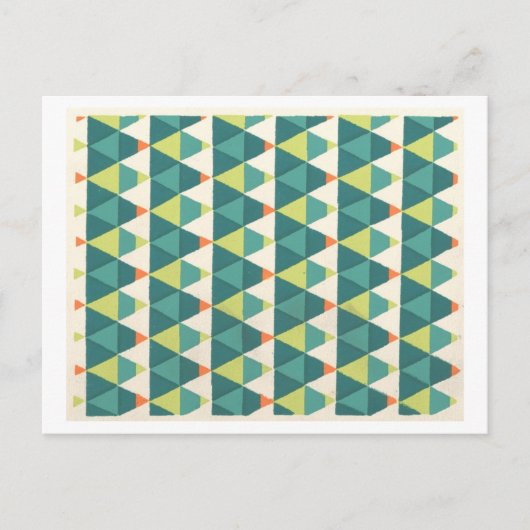 Vintage Art Deco Pattern in Green Postkarte (Vorderseite)
