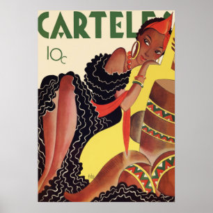 Vintage Art Deco - Plakate - Schöne Frau