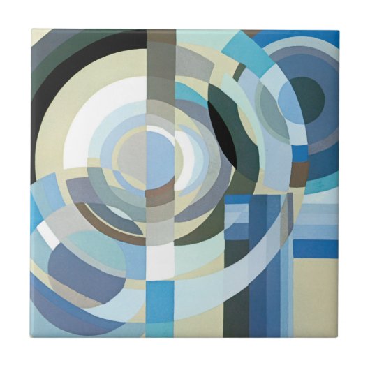 Vintage Art Deco Pochoir Jazz Geometrische Formen Fliese (Vorderseite)