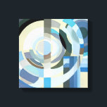 Vintage Art Deco Pochoir Jazz Geometrische Formen Leinwanddruck<br><div class="desc">Vintage Illustrationskunst Deko Jazz pochoir geometrische Tapete Muster von Edouard Benedictus. Pochoir ist eine Schablonentechnik, die in surrealistischen Malereien üblich ist. Ein elegantes und elegantes Kubismus-Design mit Kreisen, Polygone, geometrischen Formen in coolen oder kalten Farbtönen in verschiedenen Blautönen von hell bis dunkel. Ein modernes und ausgeklügeltes Design macht ein großartiges...</div>