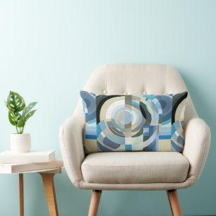 Vintage Art Deco Pochoir Jazz Geometrische Formen Lendenkissen