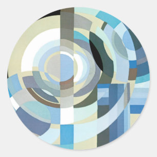 Vintage Art Deco Pochoir Jazz Geometrische Formen Runder Aufkleber