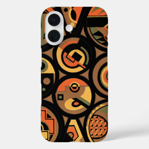 Vintage Art Deco Pochoir Jazz Geometrische Kreise iPhone 16 Hülle
