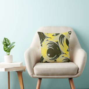 Vintage Art Deco Pochoir Jazz geometrische Kreise Kissen