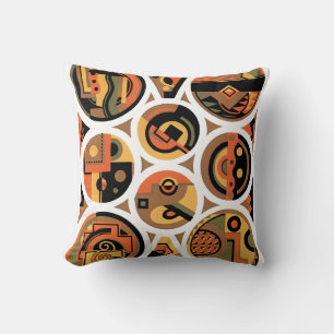 Vintage Art Deco Pochoir Jazz geometrische Kreise Kissen