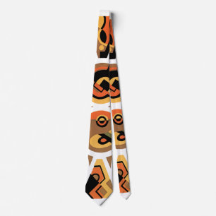 Vintage Art Deco Pochoir Jazz Geometrische Kreise Krawatte