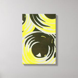 Vintage Art Deco Pochoir Jazz geometrische Kreise Leinwanddruck