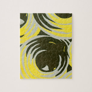 Vintage Art Deco Pochoir Jazz geometrische Kreise Puzzle