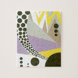 Vintage Art Deco Pochoir Jazz geometrische Muster Puzzle