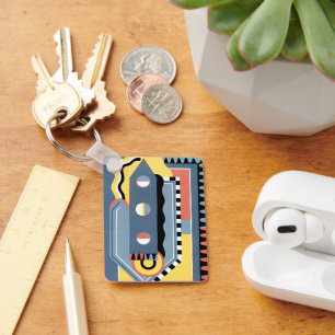 Vintage Art Deco Pochoir Jazz Geometrische Muster Schlüsselanhänger