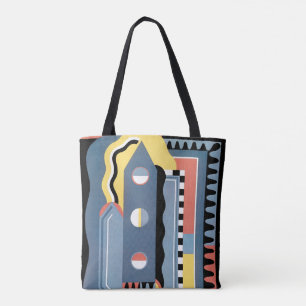 Vintage Art Deco Pochoir Jazz geometrische Muster Tasche