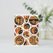 Vintage Art Deco Pochoir Jazz Geometrische Zirkel Postkarte (Stehend Vorderseite)