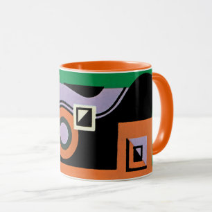 Vintage Art Deco Pochoir Jazz Illustrationsmuster Tasse