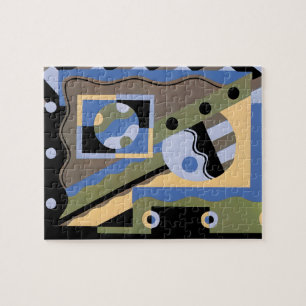 Vintage Art Deco Pochoir Jazz Kubismus Muster Puzzle