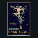 Vintage Art Deco Poster<br><div class="desc">Ein Reproduktionsdruck eines Art-Déco-Posters aus den 1910er Jahren,  das die Weinmarke "Chanteclair" fördert. Sehr selten,  sachgerecht restauriert.</div>