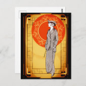 Vintage Art Deco Postkarte (Vorne/Hinten)