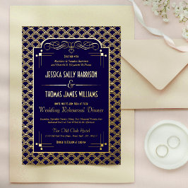 Vintage Art-Deco-Probe von 1920 Folieneinladung