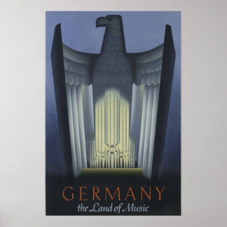 Vintage Art Deco Reise Deutschland Adler Poster