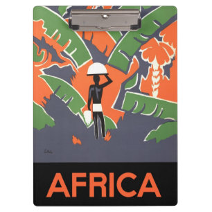 Vintage Art Deco Reise, Einheimischer im afrikanis Klemmbrett