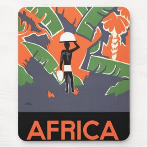 Vintage Art Deco Reise, Einheimischer im afrikanis Mousepad