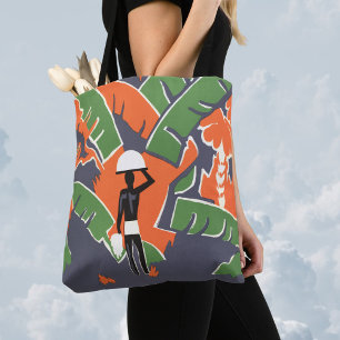 Vintage Art Deco Reise, Einheimischer im afrikanis Tasche