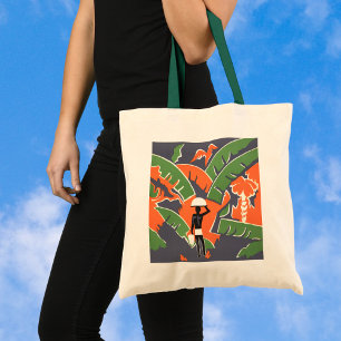 Vintage Art Deco Reise, Einheimischer im afrikanis Tragetasche