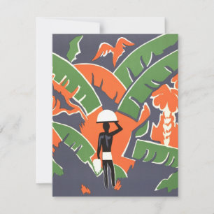 Vintage Art-Deco-Reise, Indianerin im afrikanische