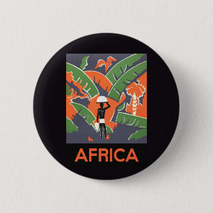 Vintage Art-Deco-Reise, Indianerin im afrikanische Button