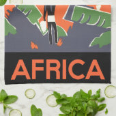 Vintage Art-Deco-Reise, Indianerin im afrikanische Geschirrtuch (Gefaltet)