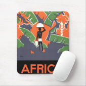 Vintage Art-Deco-Reise, Indianerin im afrikanische Mousepad (Mit Mouse)