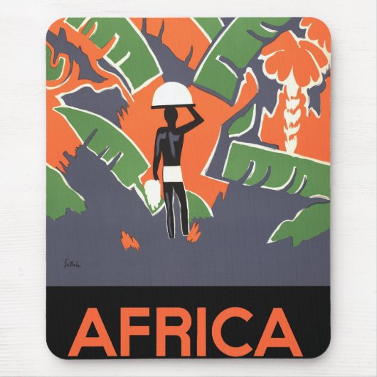 Vintage Art-Deco-Reise, Indianerin im afrikanische Mousepad (Vorne)