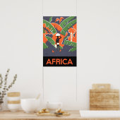 Vintage Art-Deco-Reise, Indianerin im afrikanische Poster (Küche)