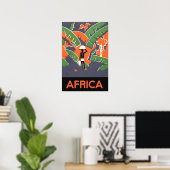 Vintage Art-Deco-Reise, Indianerin im afrikanische Poster (Heimbüro)