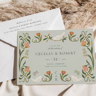 Vintage-Art-Deco-Save-the-Date-Karte Einladung