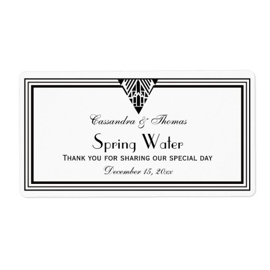 Vintage Art Deco Schwarz Rahmen #1 H Wasserflasche (Vorne)