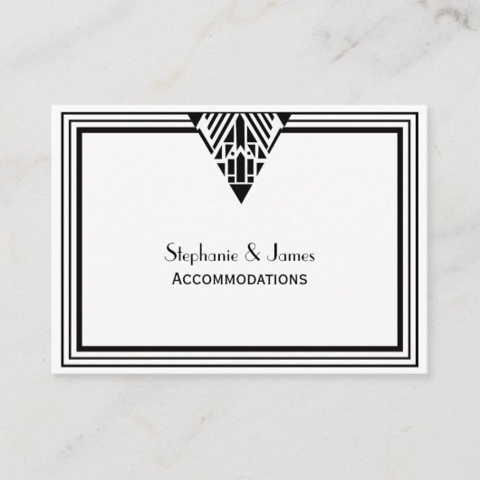 Vintage Art Deco Schwarz Rahmen #1 Unterkünfte Begleitkarte (Vorderseite)