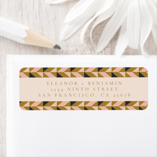 Vintage Art Deco Schwarz Rücksendeadresse (Insitu)