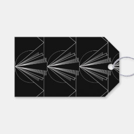 Vintage Art Deco Schwarz-Weiß-Geometrisch Geschenkanhänger