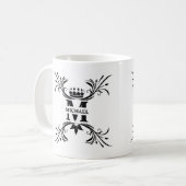 Vintage Art Deco Schwarzes Namensmonogramm Kaffeetasse (Vorderseite Links)