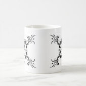 Vintage Art Deco Schwarzes Namensmonogramm Kaffeetasse (Mittel)