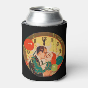 Vintage Art Deco Silvester-Kuss-Uhr Dosenkühler