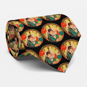 Vintage Art Deco Silvester-Kussuhr Krawatte