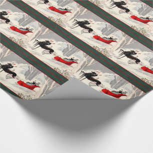 Vintage Art Deco Sleigh Ride Geschenkpapier