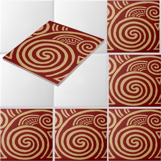 Vintage Art Deco Spiralfriesmuster Fliese