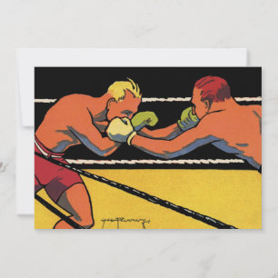 Vintage Art Deco Sport Boxen, Boxer beim Schlagen